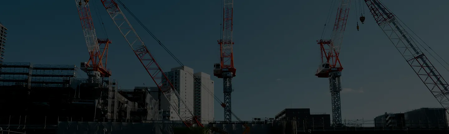 Fundo com guindastes