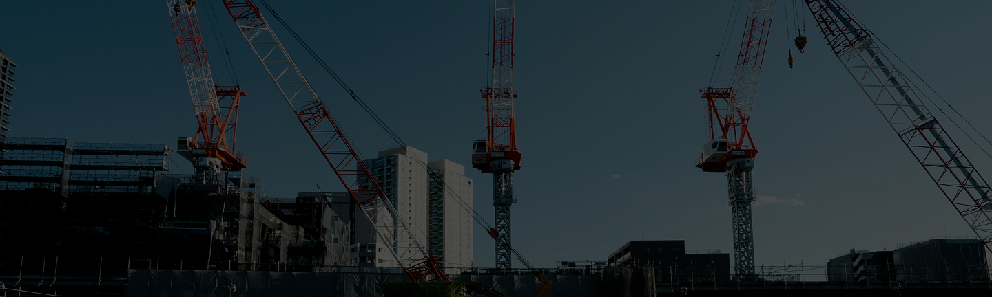 Fundo com guindastes